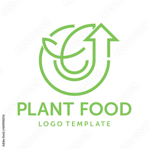 Organic fertilizer logo template in bold line