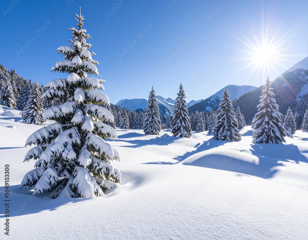 Fototapeta premium Snowy Pine Ridge