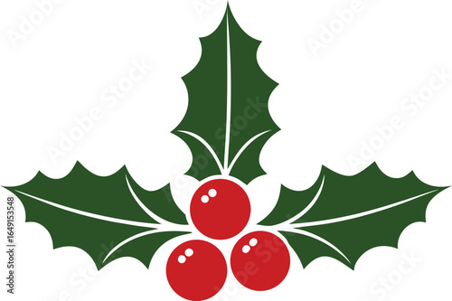 Christmas Holly Berry Vector Icon