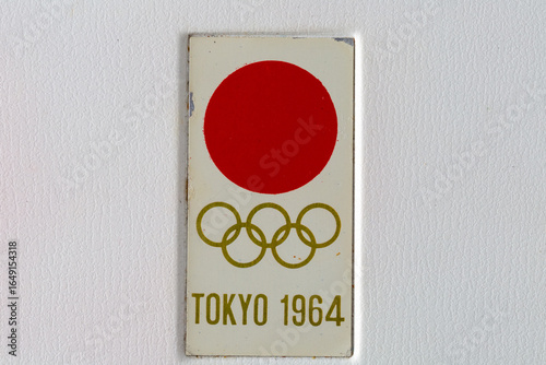 Tokyo 1964 Olympic Memorial Coin Case and Tie Clip “Japan Fencing Association” Vintage