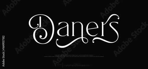 Daners Abstract Fashion font alphabet. Minimal modern urban fonts for logo, brand etc. Typography typeface uppercase lowercase and number. vector illustration