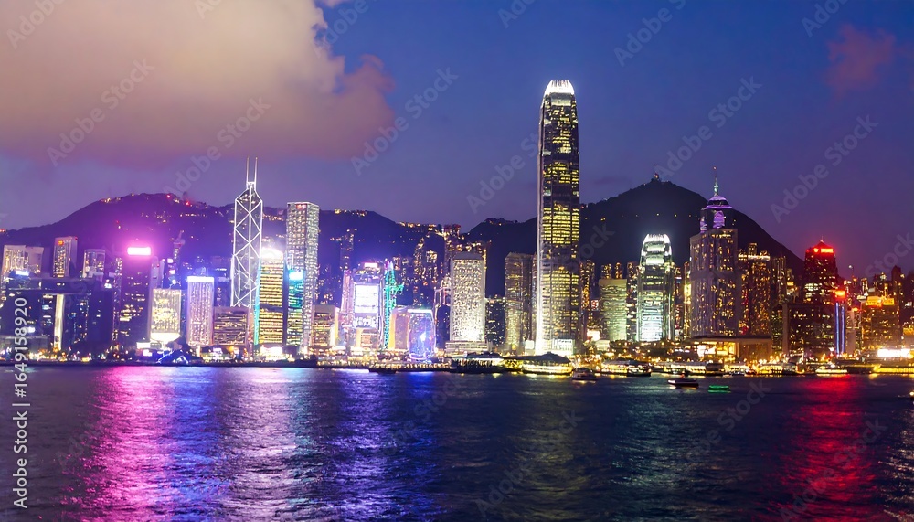Fototapeta premium Hong Kong skyline at night
