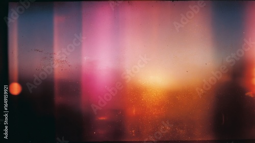Soft Background of light leaks lens flare retro film overly, image with scratch, dust. Holographic effect background