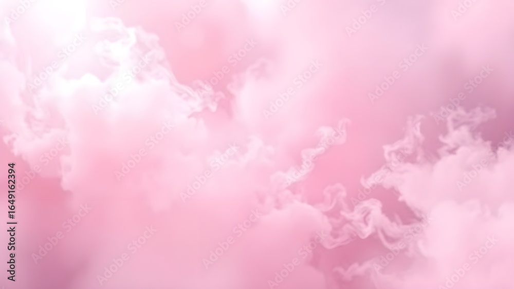 Fototapeta premium 연분홍 구름 연기가 피어올라 몽환적인 배경A dreamy background with light pink clouds of smoke rising