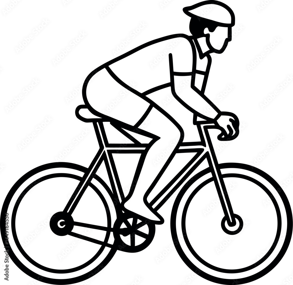 Naklejka premium man with bicycle vector illustration