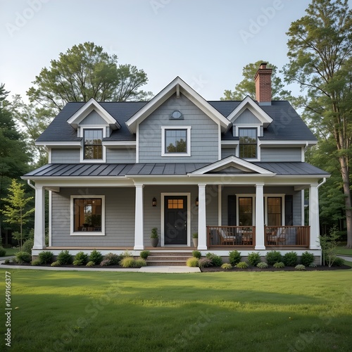 Modern Farmhouse Design Surrounded by Lush Green Landscape