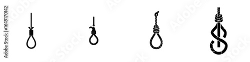 Collection of various types of knots used in rope work and outdoor activities during daylight hours