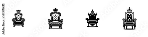 Different styles of royal chairs designed for elegance and comfort displayed against a white background