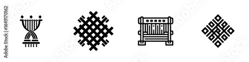 Artistic display of intricate patterns and shapes showcasing cultural craftsmanship in a creative setting