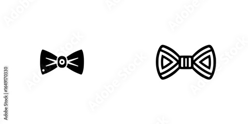 Two distinct bow tie designs showcasing creativity and style in minimalistic black outlines