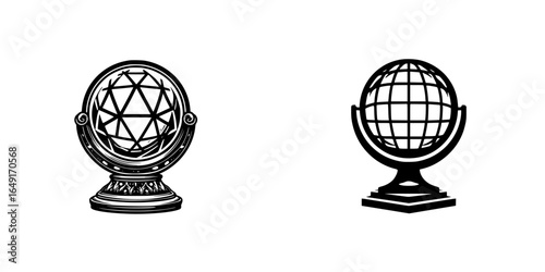 Unique decorative globes showcasing different designs and styles illustrating artistry and craftsmanship