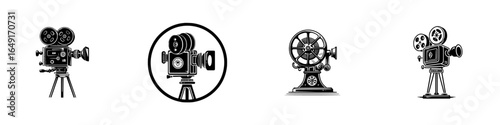 Vintage cameras and projectors showcasing the evolution of filmmaking technology over the years