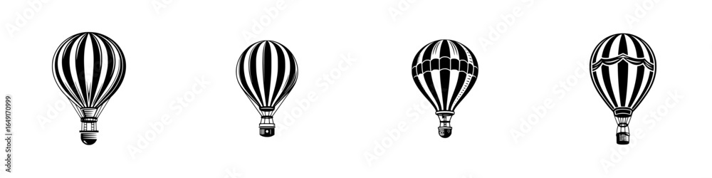 Fototapeta premium Colorful hot air balloons floating in the sky during a festival in late summer