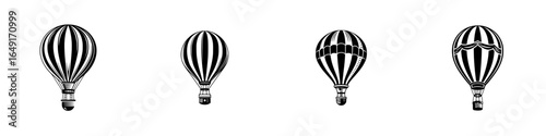 Colorful hot air balloons floating in the sky during a festival in late summer
