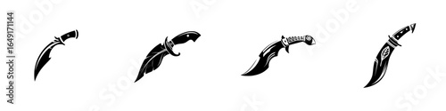 Collection of artistic knife designs showcasing various shapes and styles for artistic inspiration