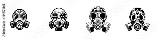 Unique designs of gas masks showcasing various styles and features for artistic purposes or educational content