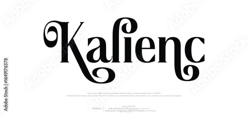 Kalienc Abstract Fashion font alphabet. Minimal modern urban fonts for logo, brand etc. Typography typeface uppercase lowercase and number. vector illustration