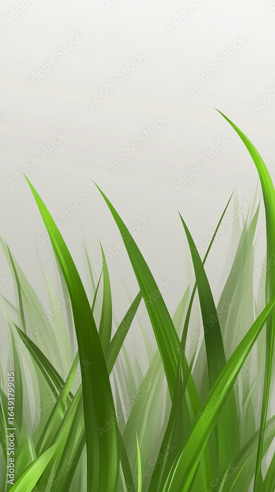 Fototapeta premium Vibrant green blades of grass showcase natural beauty. A fresh, clean visual ideal for backgrounds.