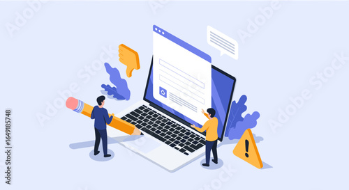 Online survey creation and user feedback collection process with digital data analysis and customer satisfaction evaluation
