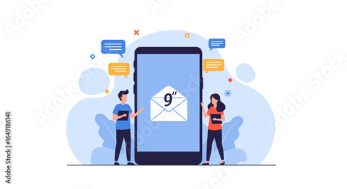 Digital communication and messaging concepts for modern business and technology understanding