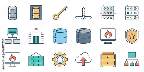 Cloud Computing Icons — Modern Storage, Security, Networking, Servers & DevOps Symbols