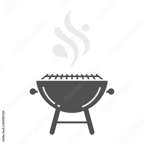 Barbecue Grill with Smoke: A clean and modern illustration of a barbecue grill, complete with rising smoke, perfect for summer cookouts.