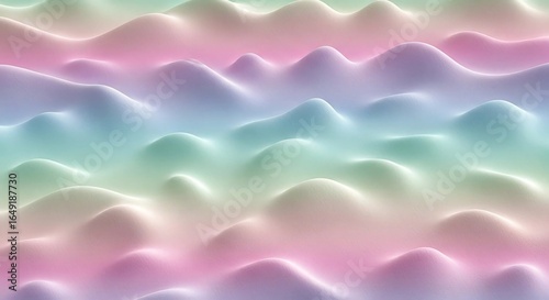 Pastel colored abstract landscape with soft hills and gentle curves