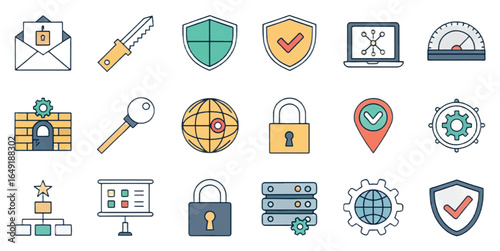 Cloud Computing Icons — Modern Storage, Security, Networking, Servers & DevOps Symbols