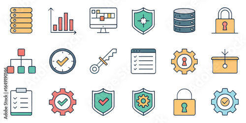 Cloud Computing Icons — Modern Storage, Security, Networking, Servers & DevOps Symbols
