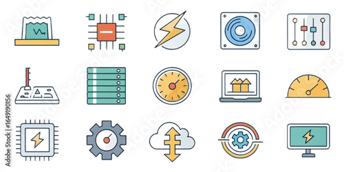 Cloud Computing Icons — Modern Storage, Security, Networking, Servers & DevOps Symbols