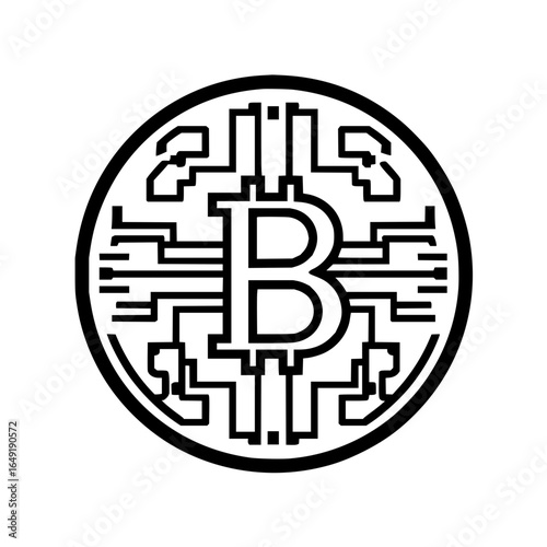 Bitcoin cryptocurrency blockchain digital currency decentralized finance technology network coin icon 100