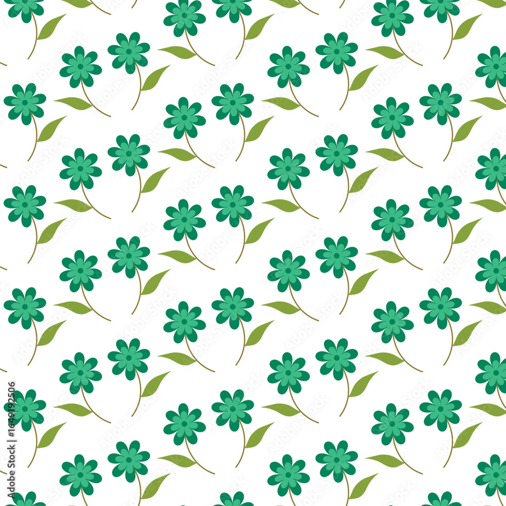 Fototapeta premium Repeated clover leaves symbolizing luck and freshness in a green theme