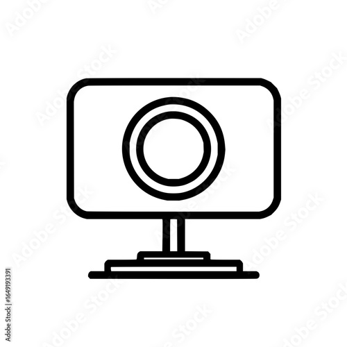 Webcam outline icon camera video call conference online meeting digital device computer peripheral 100px