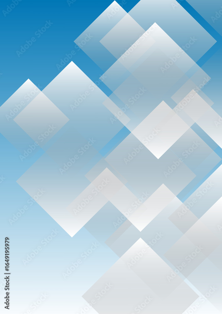 Obraz premium Abstract Transparent Overlapping White Shapes on a Gradient Blue Background