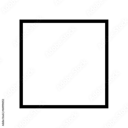 Square shape black border geometric design simple figure line art graphic element abstract form basic shape outline 2d shape