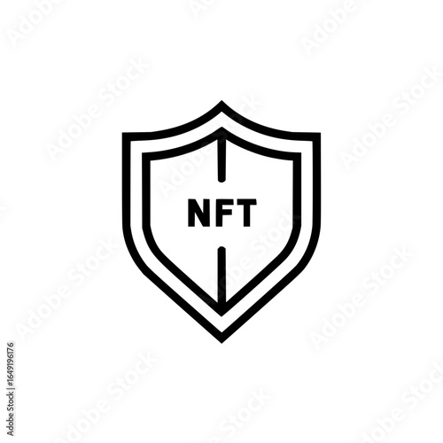 Nfts shield secure blockchain technology crypto currency digital asset non fungible token protection icon art