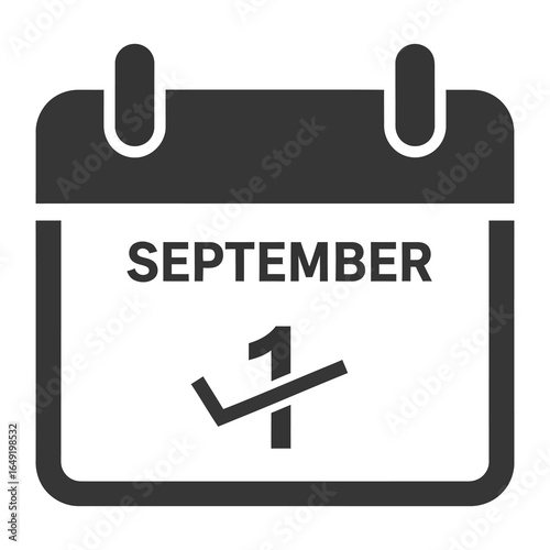 September Calendar: Illustrative representation of September first, symbolising planning, date, and schedule. Emphasising a sense of organisation and importance.