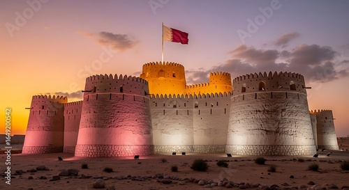 Al Zubarah Fort at Sunset: Qatar's Heritage Illuminated in Golden Light