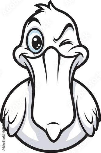 Black and White Pelican Vector Illustration