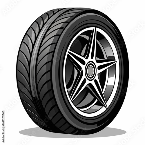 car wheel on white background