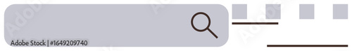 Search bar with magnifying glass icon and progress bars suggesting search functions and data loading. Ideal for exploration, internet, technology, interface, digital access, navigation, efficiency
