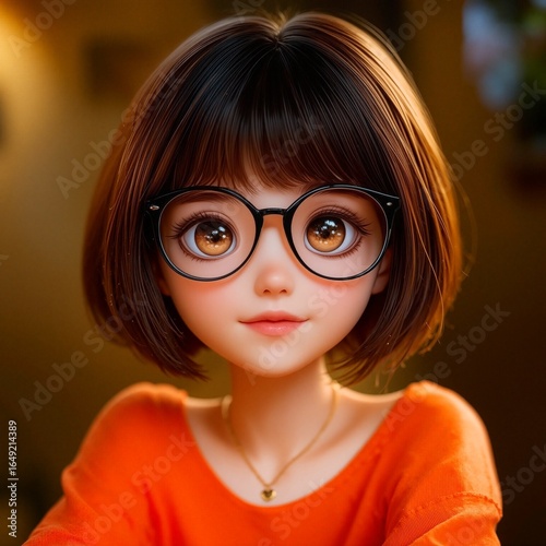 A portrait of a youthful character set against a serene1