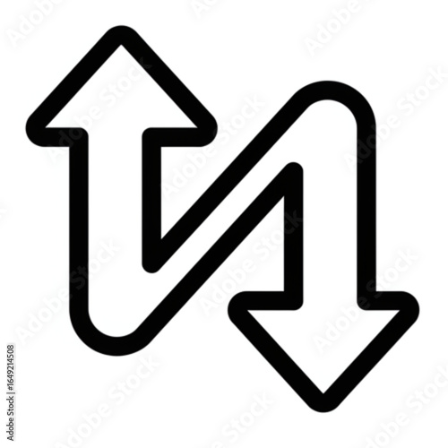 Dynamic arrows show upward and downward movement symbolizing progress, change, or data flow