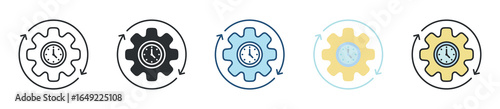 Efficiency Icon Set Multiple Style Collection