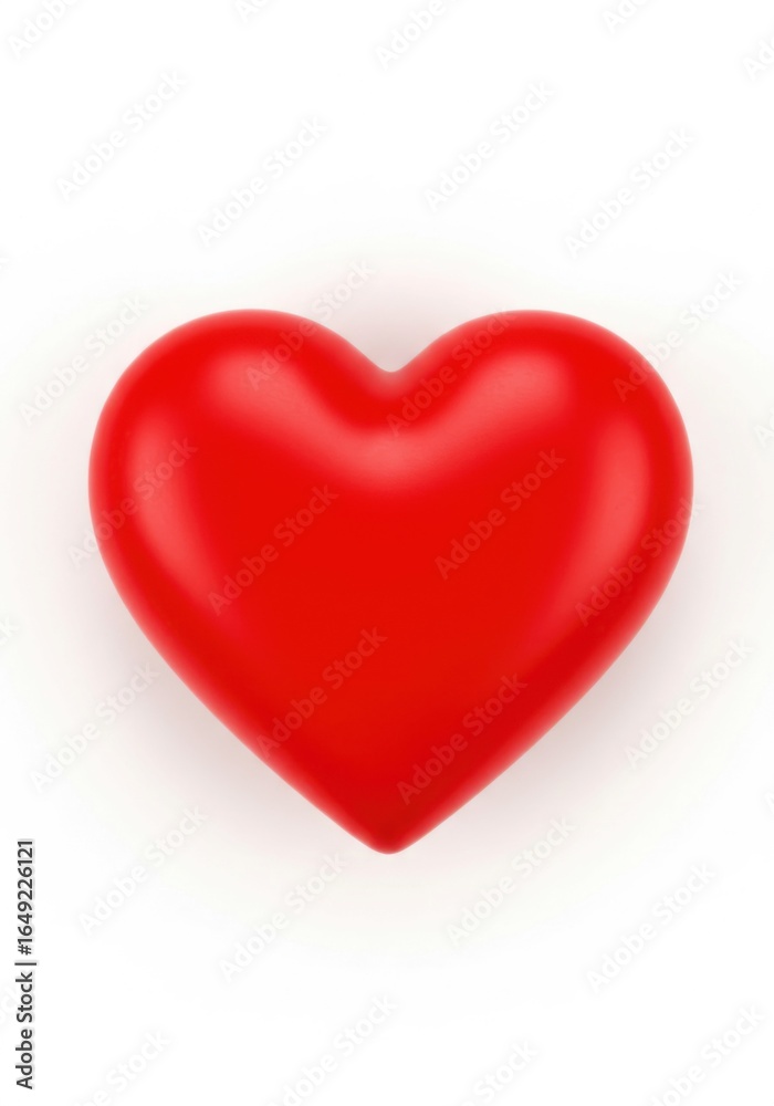 Obraz premium Single red heart shape over white surface