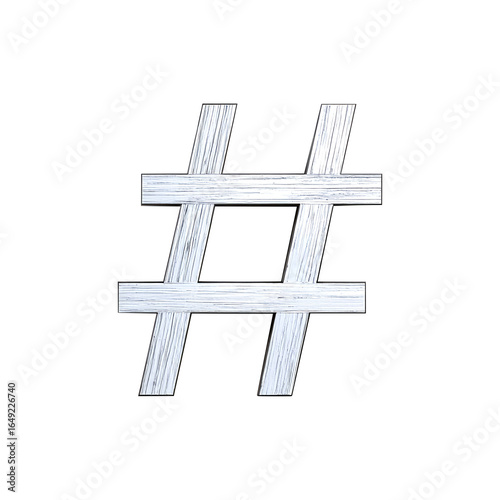 Hashtag strategy worksheet, isolated on transparent background, realistic, studio lighting, centered, no shadow