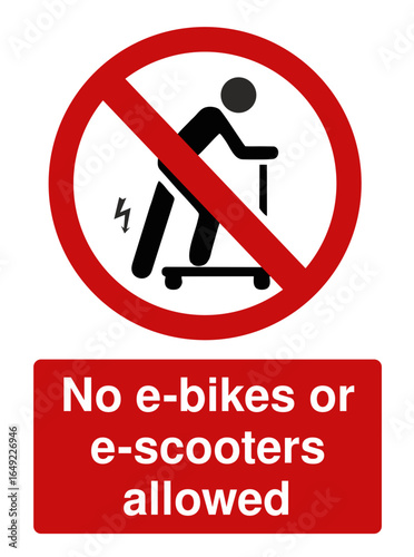 No electric scooter allowed icon, with red prohibition sign and lightning bolt symbol isolated on white background for transportation restriction concept vector illustration