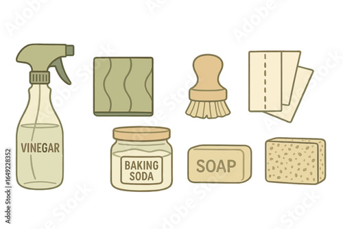 Cleaning supplies for effective and eco-friendly home care during weekend chores