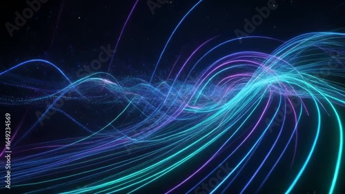 Abstract Motion Flowing Lines and Gradient Lights in a Dynamic Composition