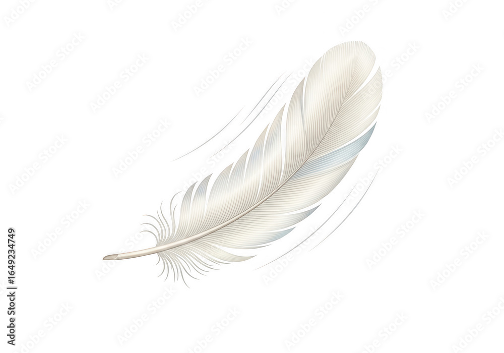 Obraz premium Elegant White Feather Falling